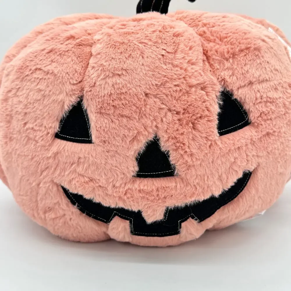 Cupcakes & Cashmere Rosette Pink 3D Koda Jack O Lantern Pumpkin Pillow Halloween